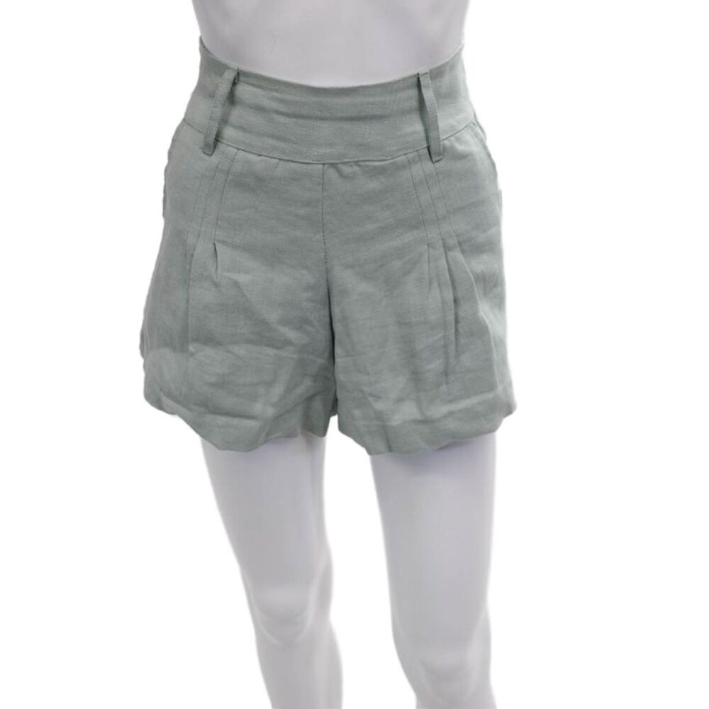 Flannel Unisex Gray 100% Linen Beach Shorts Size 0